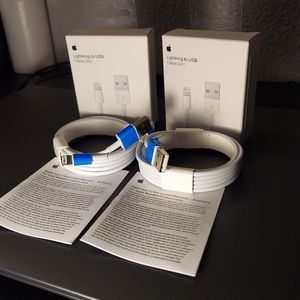 NEW 2x USB Lighting Charger Data Cable For Apple iPhone 2M/6Ft Retail Box(2PACK)